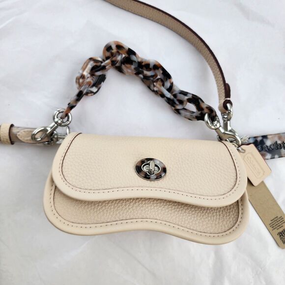 Coach Wavy Dinky Bag Crossbody Cream Pebbled Coachtopia Genuine Leather NWT Mini - Picture 7 of 10